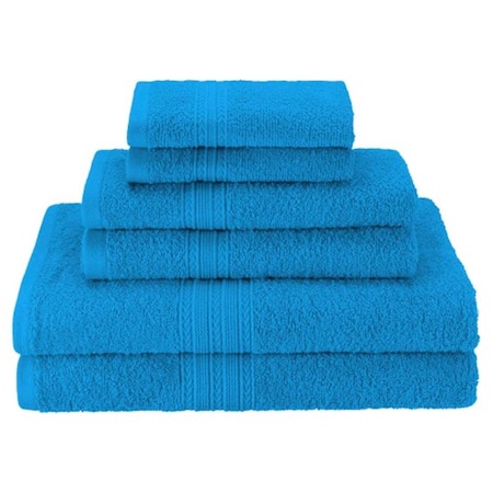 Superior Eco-Friendly 100 Percent Ringspun Cotton Towel Set - Aster Blue, 6 Pieces EF-6 PC SET AB